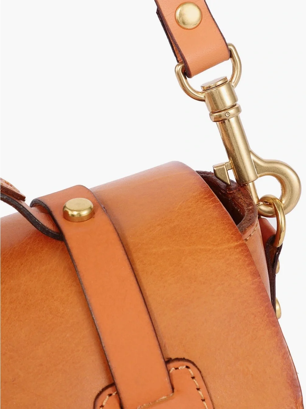 Classic Structured Crossbody Satchel in Caramel